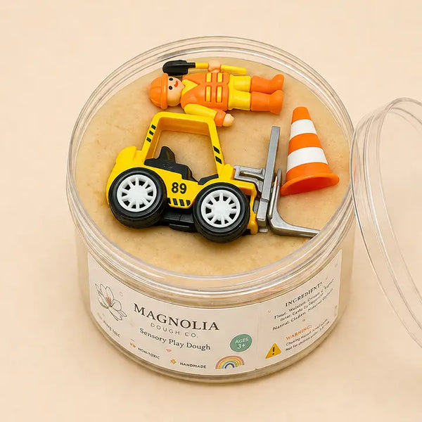 Construction Truck Sensory Play Dough Jar