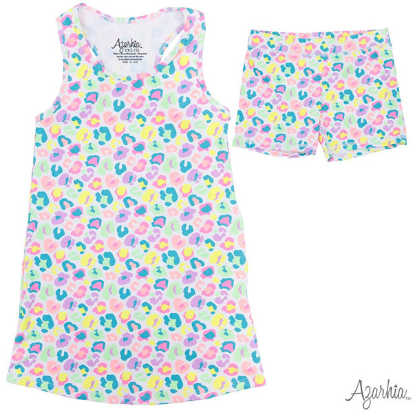 Izzy Neon Leopard Tennis Dress & Shorts Set