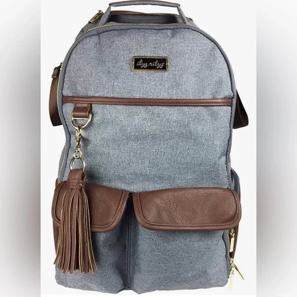 Boss Plus Heather Gray Diaper Bag Backpack