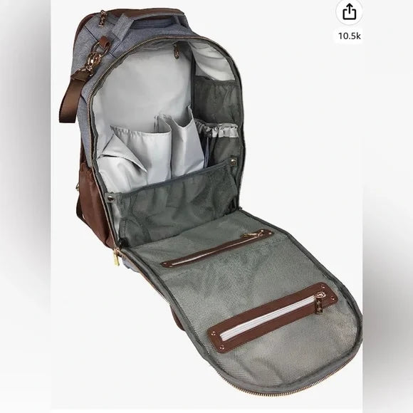 Boss Plus Heather Gray Diaper Bag Backpack