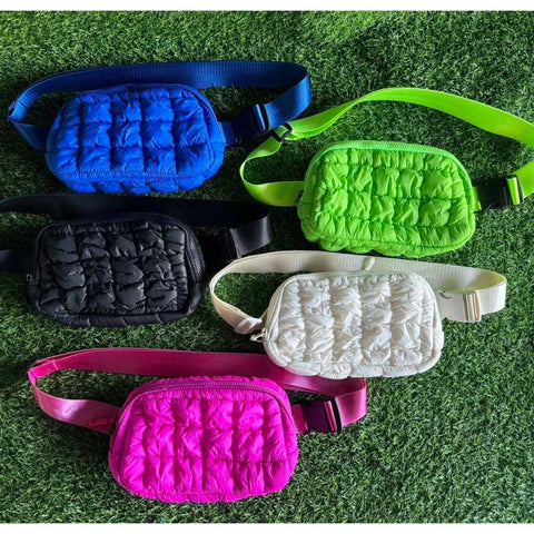 Quilted Belt Sling Crossbody Bag
