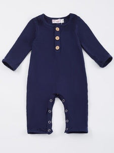 Oxford Blue Bamboo Romper