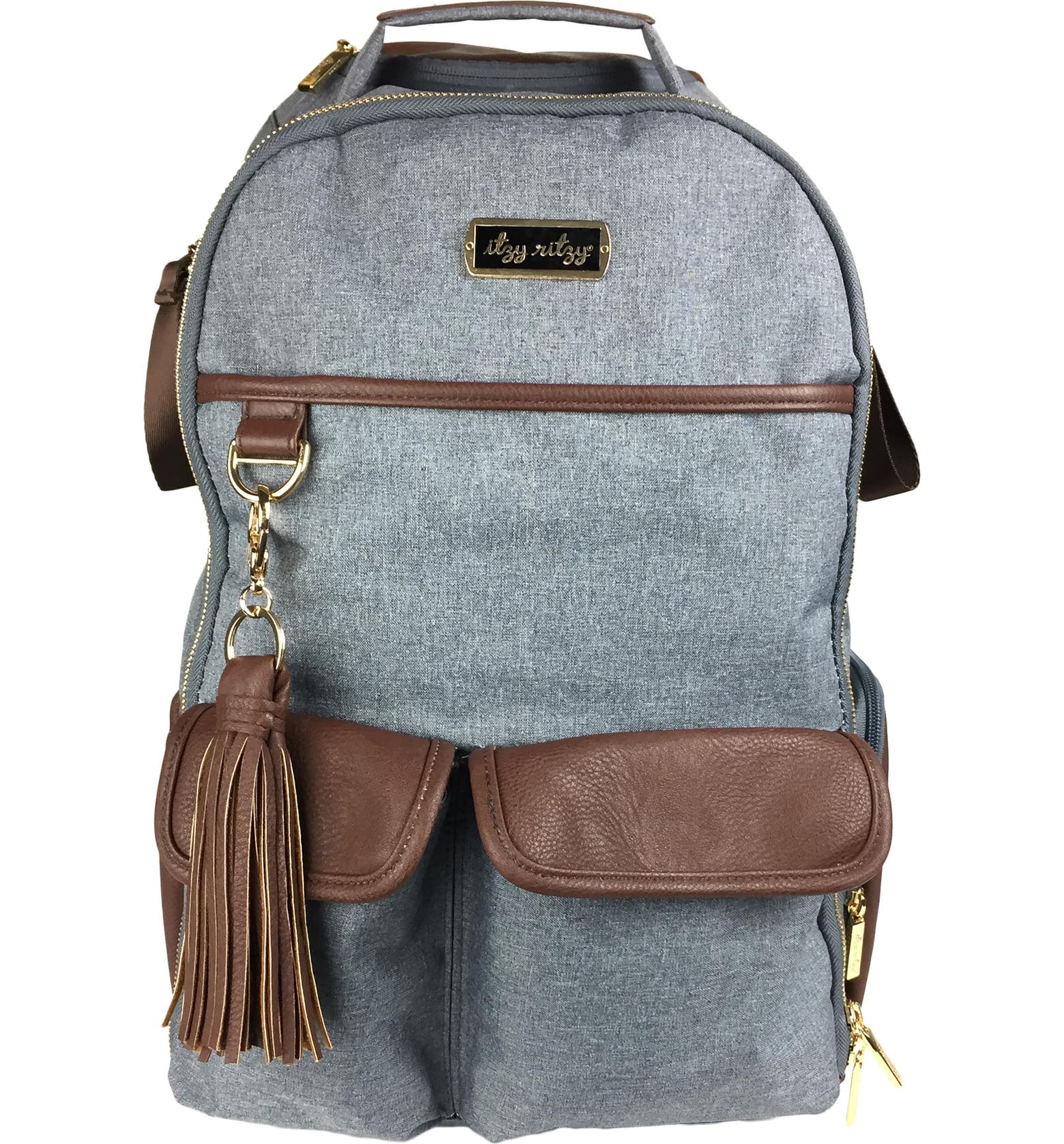 Itzy Ritzy Heather Gray Boss Backpack Diaper Bag