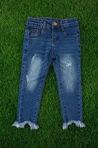 Distressed Hem Skinny Fit Jeans