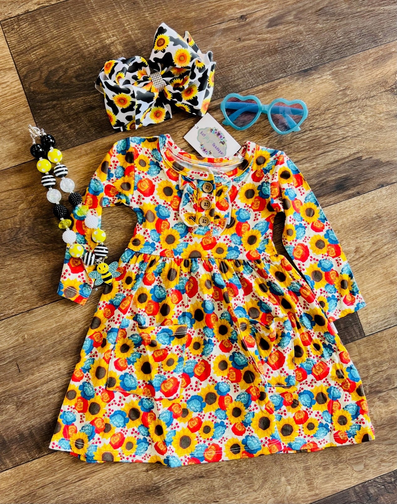 Sunflower Pocket Twirl Dress by JAZ
